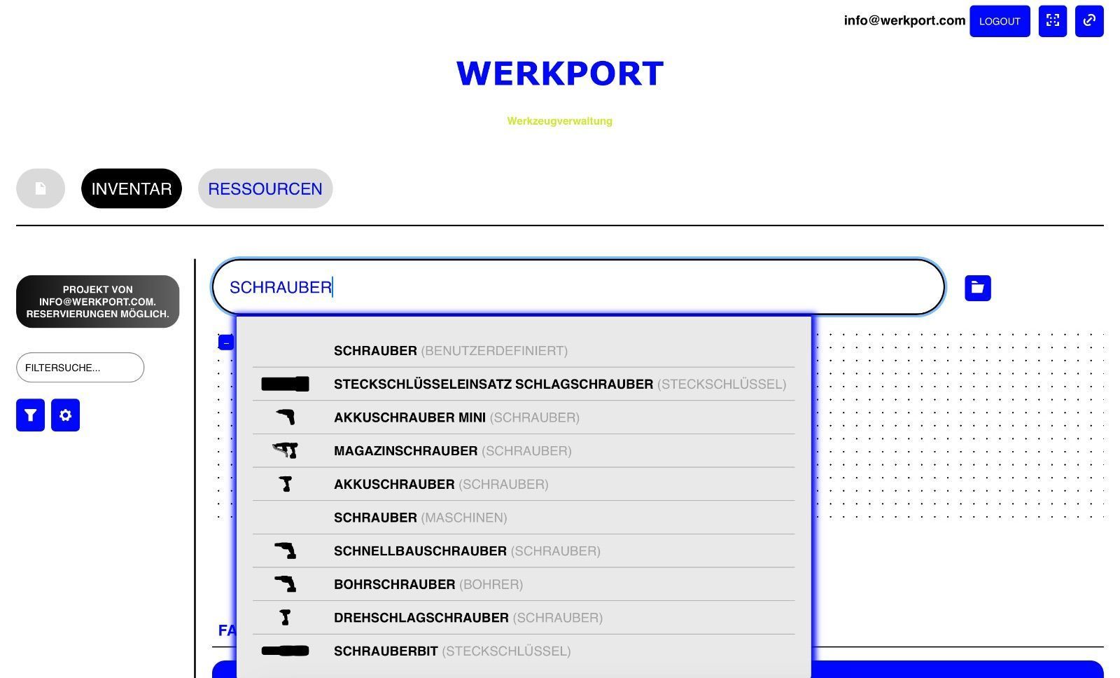 werkport werkzeug finden