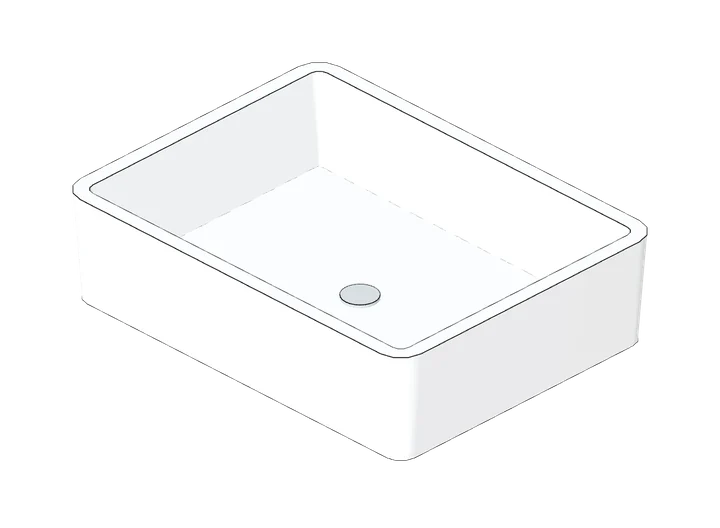 Aufsatzwaschbecken eckig 500 x 380 als 3D-Modell