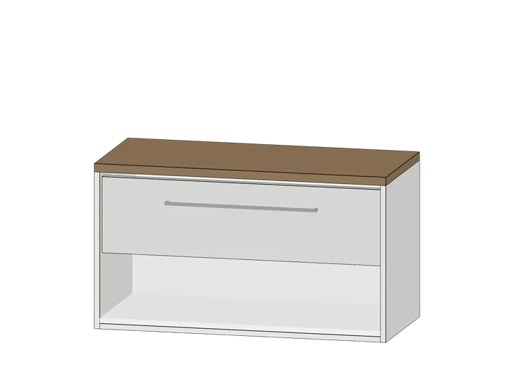 Waschtisch-Unterschrank 1000 (Schublade + offenes Fach, hängend) als 3D-Modell