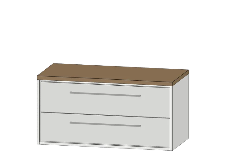 Waschtisch-Unterschrank 1000 (2 Schubladen, hängend) als 3D-Modell