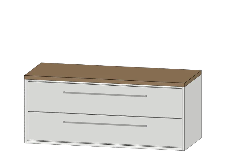 Waschtisch-Unterschrank 1200 (2 Schubladen, hängend) als 3D-Modell