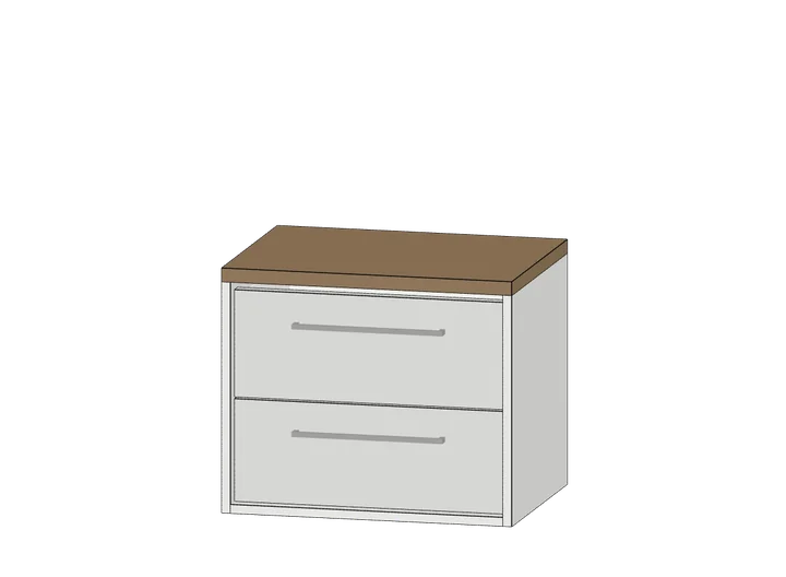 Waschtisch-Unterschrank 600 (2 Schubladen, hängend) als 3D-Modell