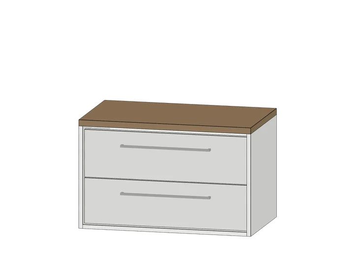 Waschtisch-Unterschrank 800 (2 Schubladen, hängend) als 3D-Modell
