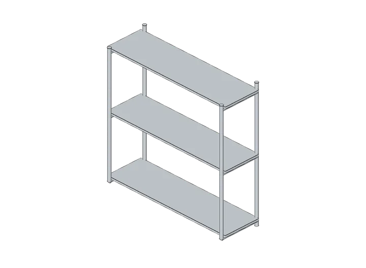 Wandregal offen 600 x 600 (3 Böden) als 3D-Modell