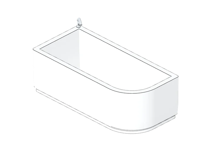 Eckbadewanne 1700 x 800 (eine Rundung) als 3D-Modell
