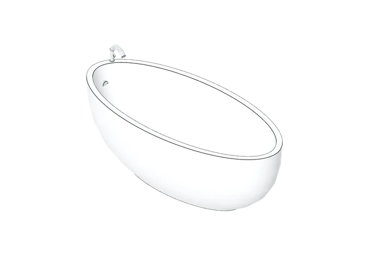 Badewanne freistehend oval 1750 x 800 als 3D-Modell