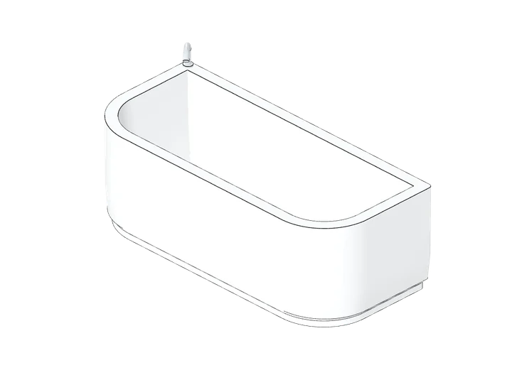 Vorwandwanne 1700 x 750 (Front gerundet) als 3D-Modell