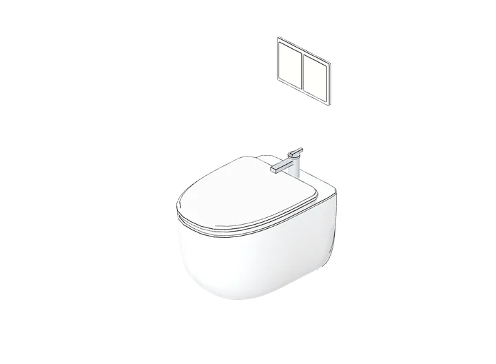 Bidet wandhängend (Deckel geschlossen) als 3D-Modell