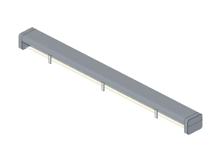 Feuchtraum-Wannenleuchte 1,27 m als 3D-Modell