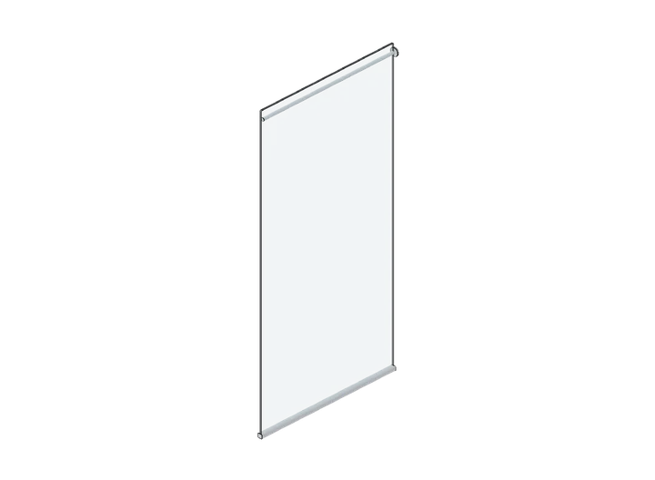 Walk-in-Duschwand 1000 x 2000 als 3D-Modell