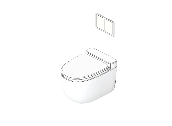 Dusch-WC elektrisch, wandhängend (Deckel geschlossen) als 3D-Modell