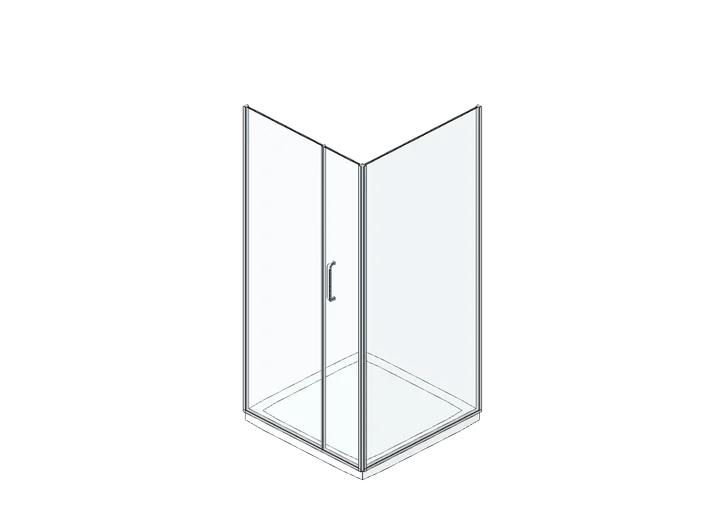 Duschkabine Eckeinstieg 900 x 900 (2 Glasseiten) als 3D-Modell