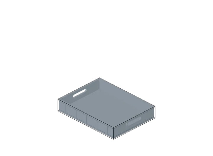 Eurobox 400 × 300 × 70 mm als 3D-Modell