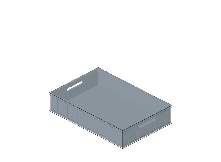 Eurobox 600 × 400 × 120 mm als 3D-Modell