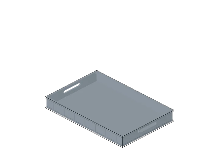 Eurobox 600 × 400 × 70 mm als 3D-Modell