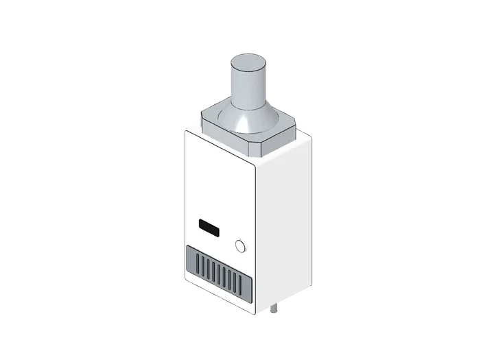 Gastherme (Umlaufwasserheizer) als 3D-Modell