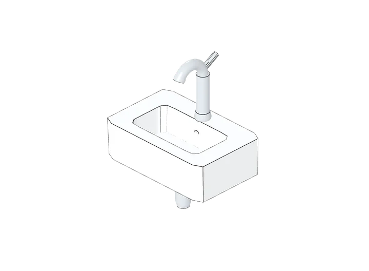 Handwaschbecken 400 als 3D-Modell