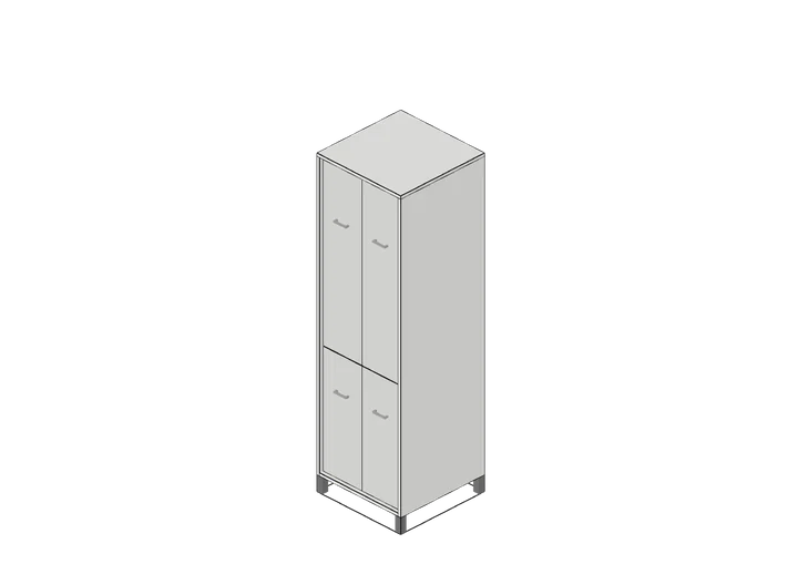 Küchen-Hochschrank 60 cm (2 Türen) als 3D-Modell