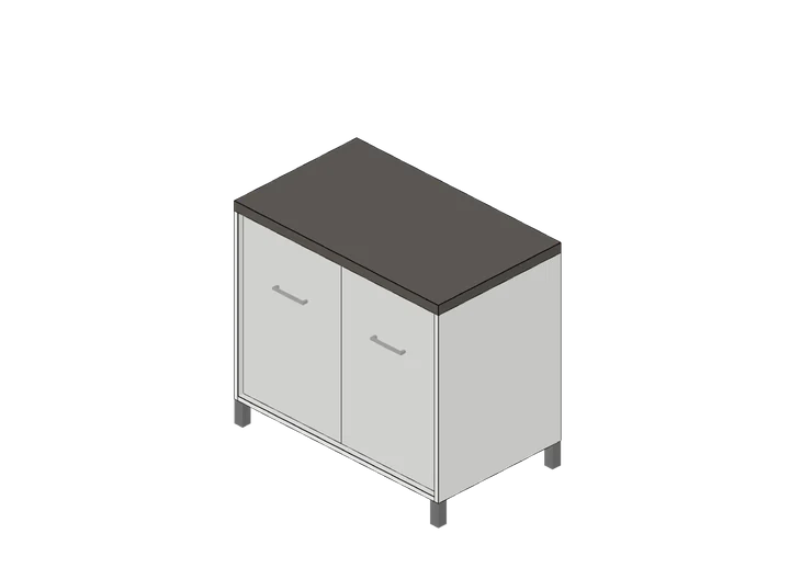 Spülen-Unterschrank 100 cm (2 Türen) als 3D-Modell