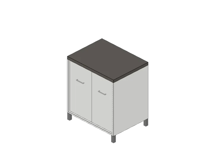 Küchen-Unterschrank 80 cm (2 Türen) als 3D-Modell