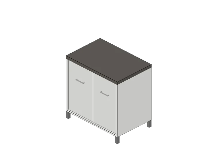 Küchen-Unterschrank 90 cm (2 Türen) als 3D-Modell