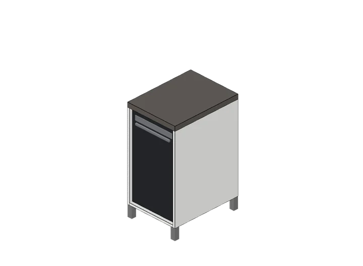Küchen-Unterschrank 45 cm mit Geschirrspüler als 3D-Modell