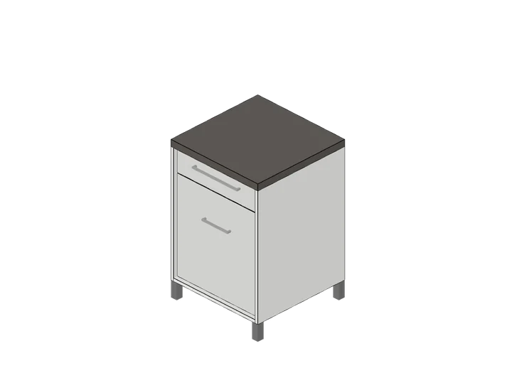 Küchen-Unterschrank 60 cm (Schublade + Tür) als 3D-Modell