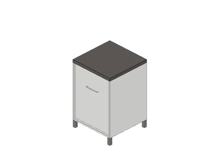Küchen-Unterschrank 60 cm (1 Tür) als 3D-Modell