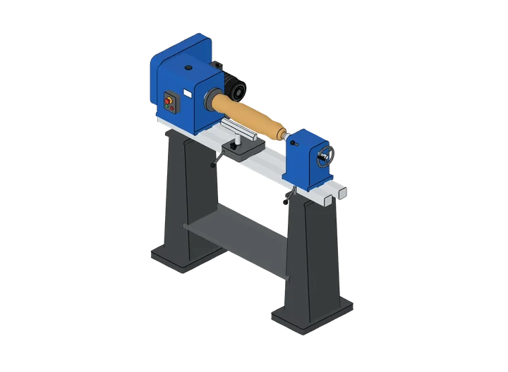 Drechselbank als 3D-Modell