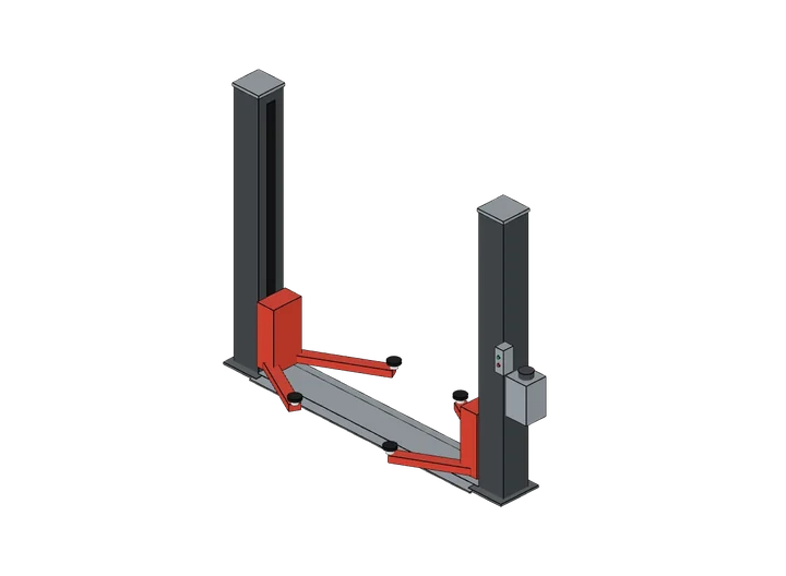 2 Säulen Hebebühne als 3D-Modell