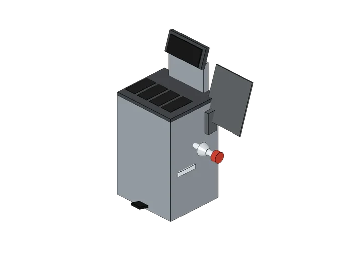 Reifenwuchtmaschine als 3D-Modell