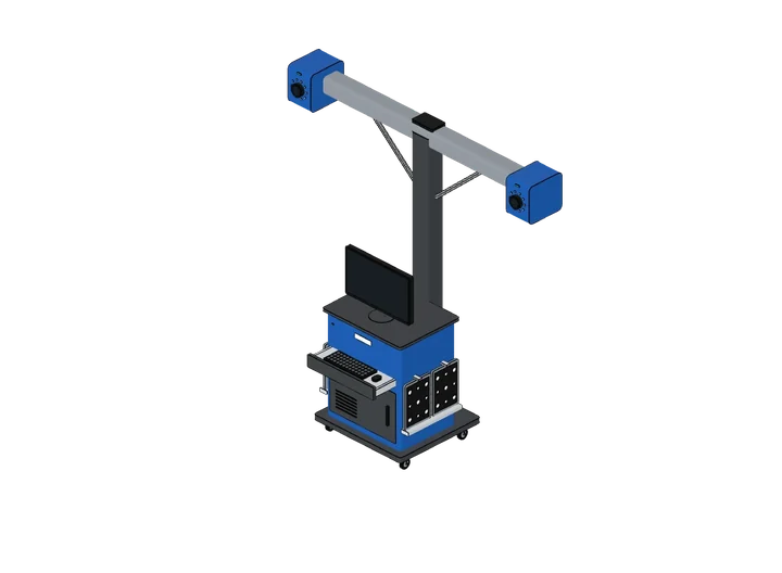 Achsvermessungsanlage als 3D-Modell