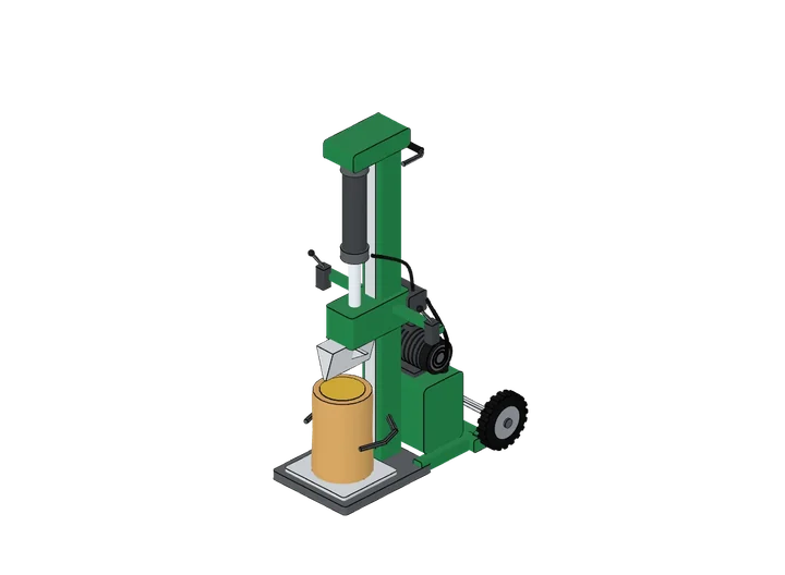 Holzspalter als 3D-Modell