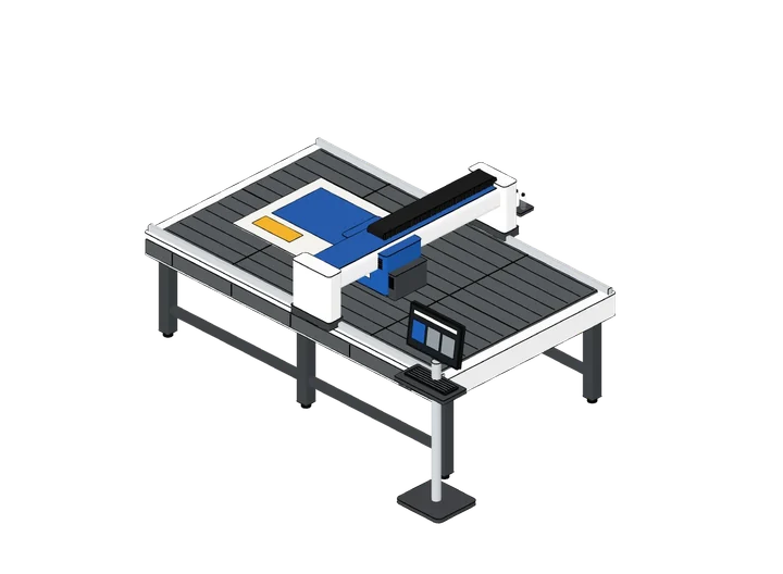 UV-Flachbettdrucker als 3D-Modell