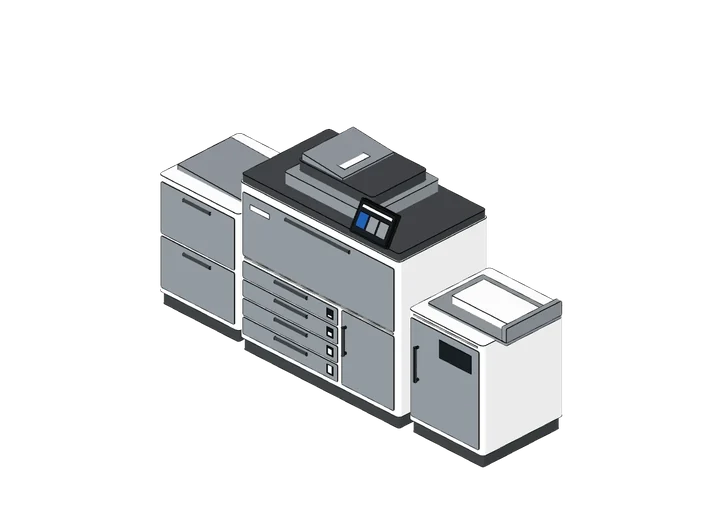 Digitaldruckmaschine als 3D-Modell