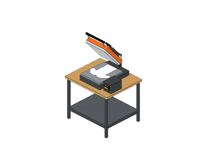 Transferpresse als 3D-Modell