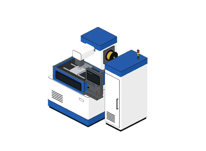 Drahterodiermaschine als 3D-Modell