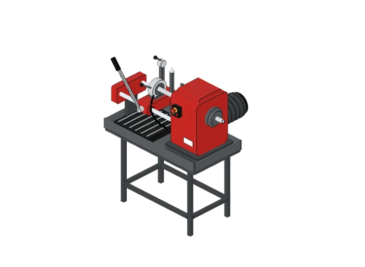 Rohrgewindeschneidmaschine als 3D-Modell