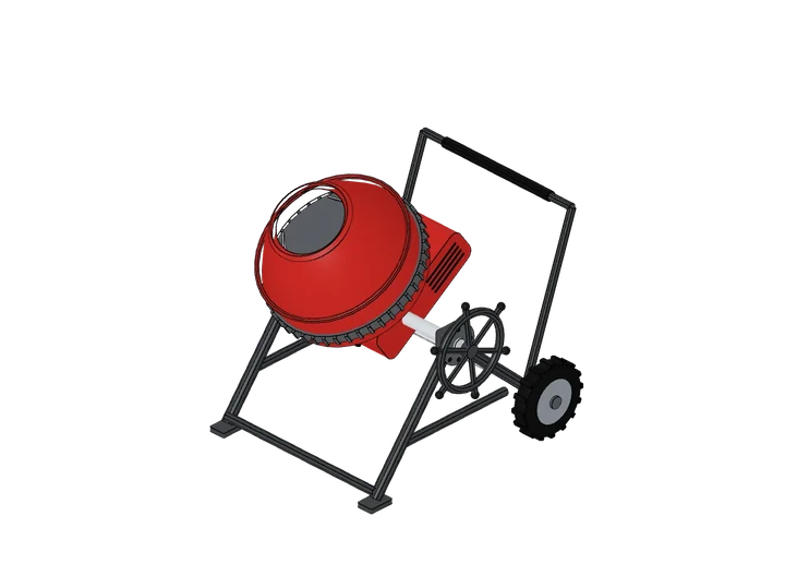 Freifallmischer als 3D-Modell