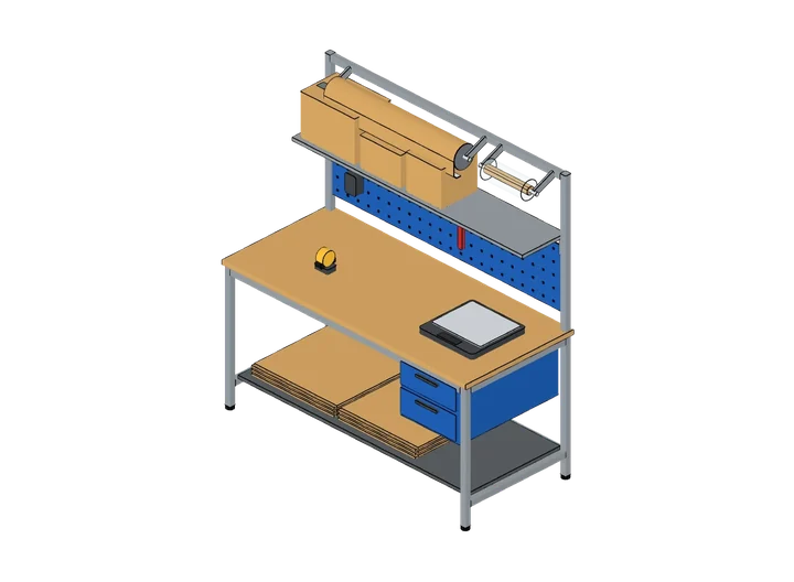 Packtisch als 3D-Modell
