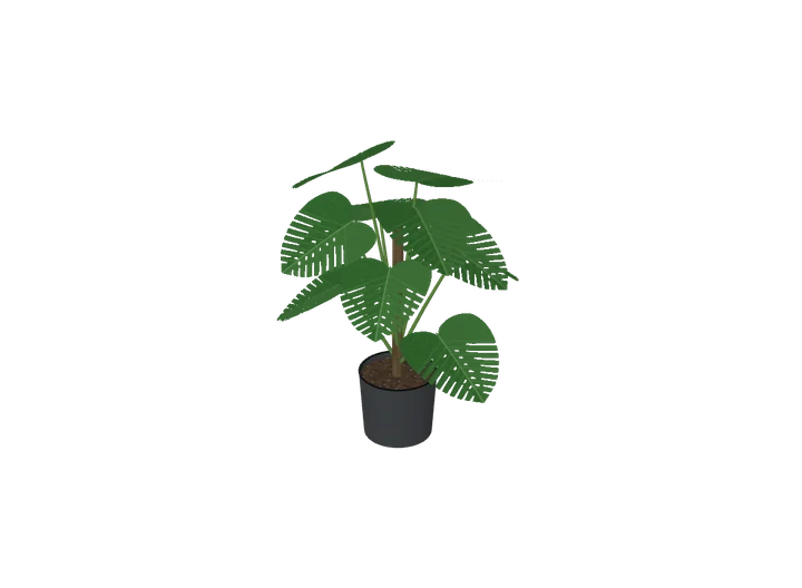 Monstera mit Moosstab, groß als 3D-Modell