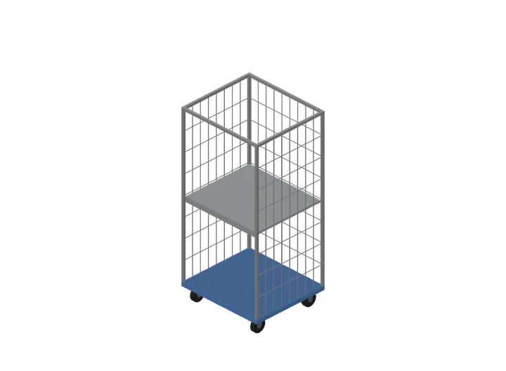 Gitter-Rollcontainer als 3D-Modell