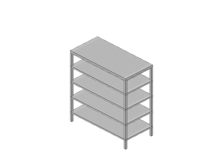 Regal aus Metall als 3D-Modell