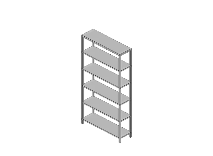 Regal aus Metall als 3D-Modell