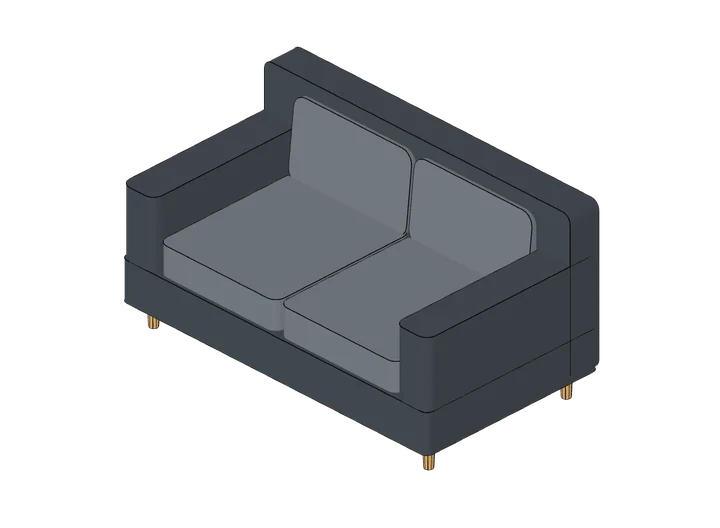 Couch 2-Sitzer als 3D-Modell