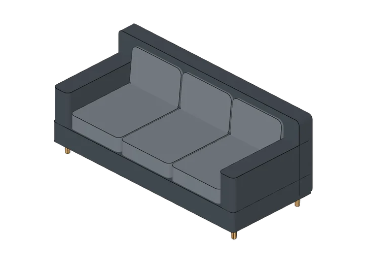 Couch 3-Sitzer als 3D-Modell