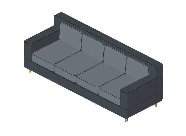 Couch 4-Sitzer als 3D-Modell