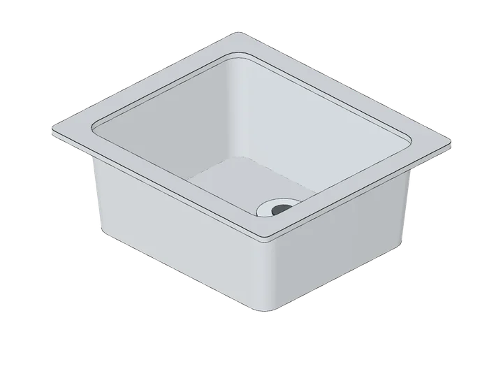 Einbauspüle 1 Becken 500 x 440 als 3D-Modell