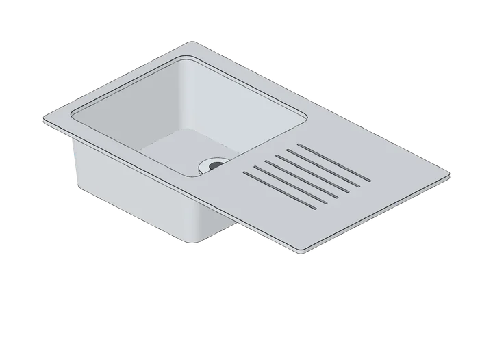 Einbauspüle mit Abtropffläche 860 x 500 als 3D-Modell