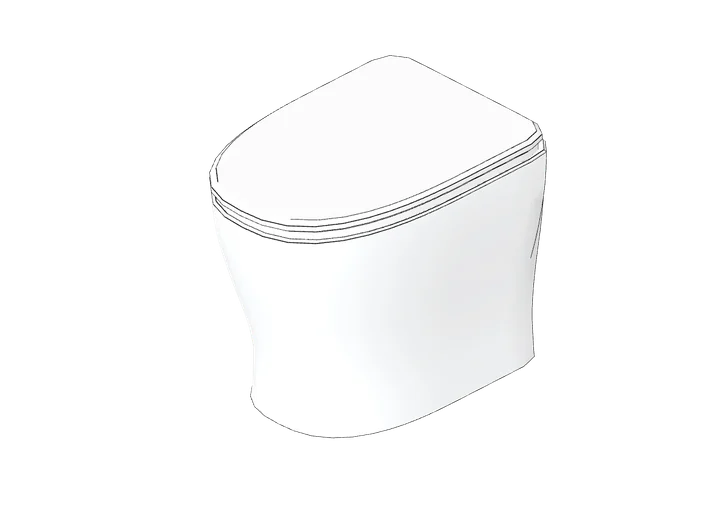 Stand-WC wandbündig (Deckel geschlossen) als 3D-Modell
